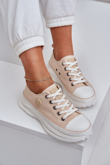 Chaussures pour femmes avec semelles massives tendance Big Star NN274127 couleur sable