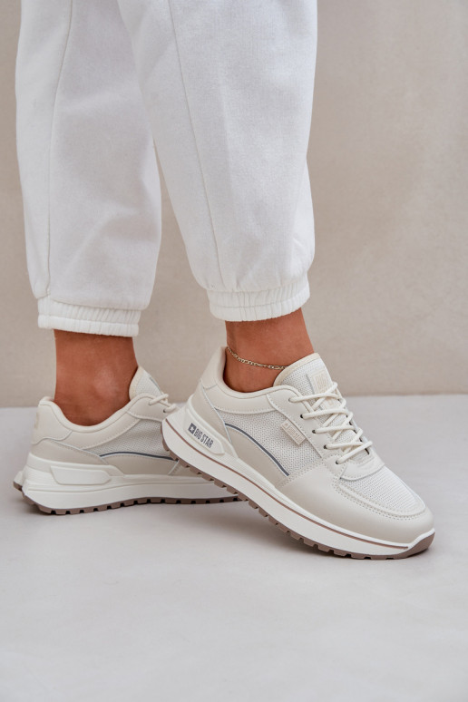 Chaussures modèle baskets Féminin Big Star NN274A088 couleur ivoire