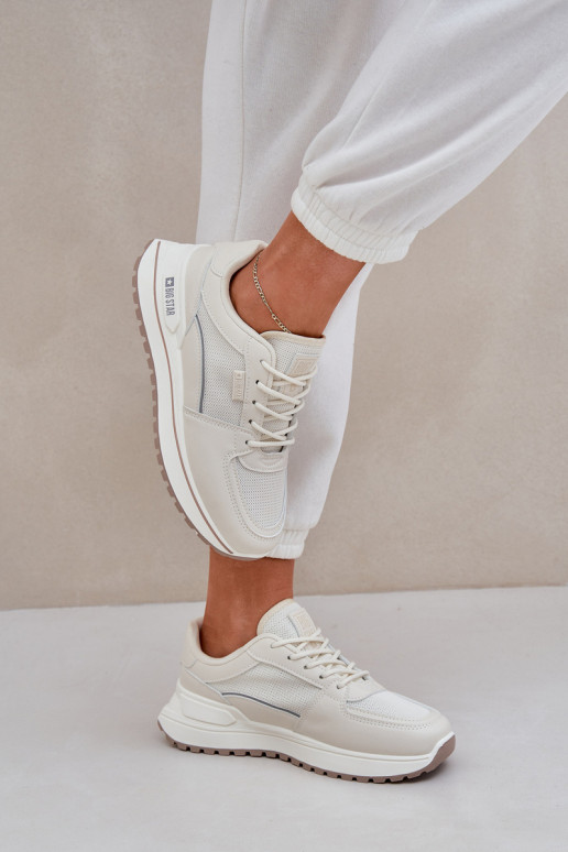 Chaussures modèle baskets Féminin Big Star NN274A088 couleur ivoire