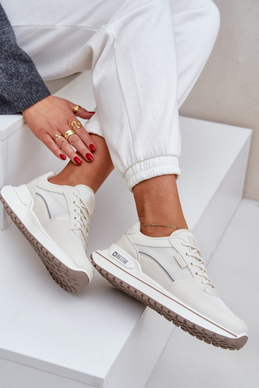 Chaussures modèle baskets Féminin Big Star NN274A088 couleur ivoire