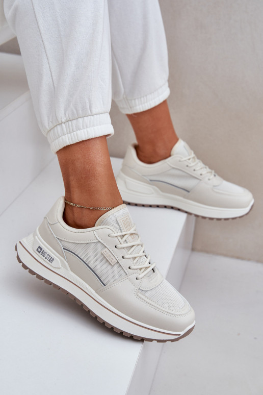 Chaussures modèle baskets Féminin Big Star NN274A088 couleur ivoire