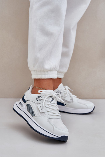 baskets Chaussures modèle baskets Féminin Big Star NN274A103 HI-POLY SYSTEM Blanc-bleu foncé 2