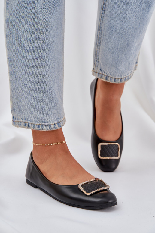 Eko Ballerines avec des ornements couleur noire Tulnelia