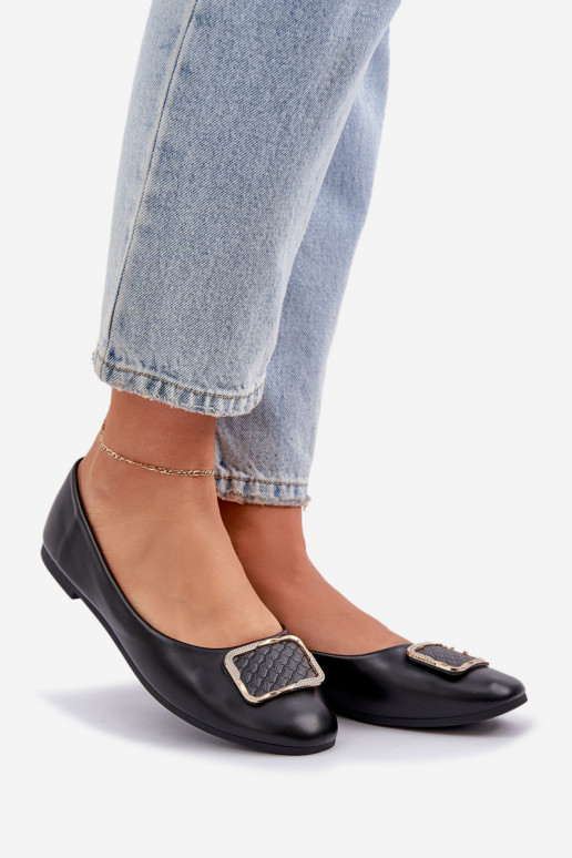 Eko Ballerines avec des ornements couleur noire Tulnelia