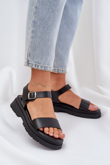 Sandales pour femmes avec une plateforme couleur noire Evaretha 2