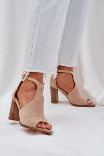 des sandales avec des talons Z en daim écologiqueu beige Lanadriena
