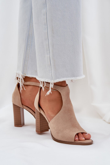 des sandales avec des talons Z en daim écologiqueu beige Lanadriena 2