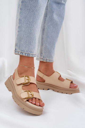 Eko Sandales pour femmes avec boucles beige Vulinea