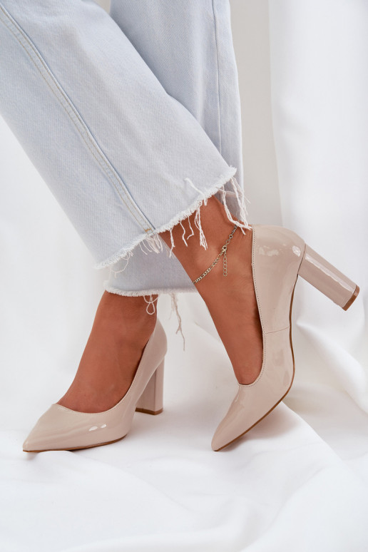 avec effet vernis Chaussures Activé SłupkoÀym Obcasie beige Kilanne