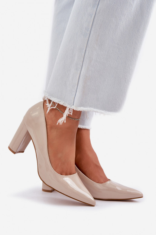 avec effet vernis Chaussures Activé SłupkoÀym Obcasie beige Kilanne