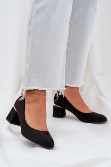 Eko Chaussures en daim avec des talons couleur noire Veniffia