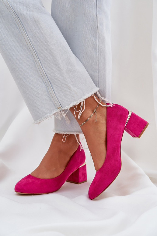 Eko Chaussures en daim avec des talons couleur rose Veniffia