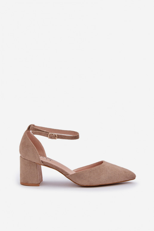 Chaussures en daim avec des talons beige Promise