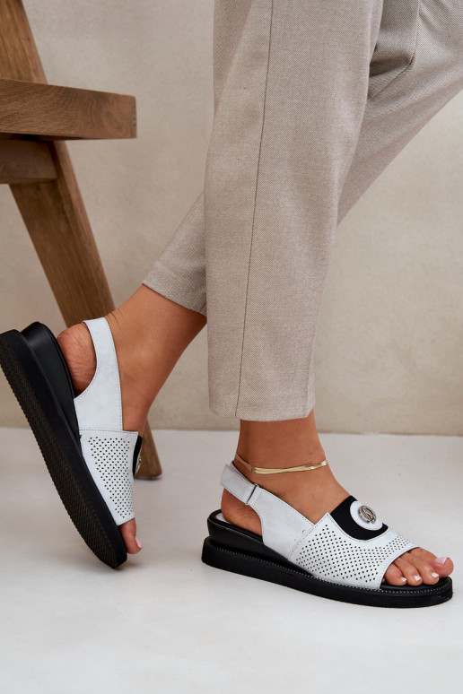 Sandales pour femmes avec une plateforme couleur argent Isnnoria