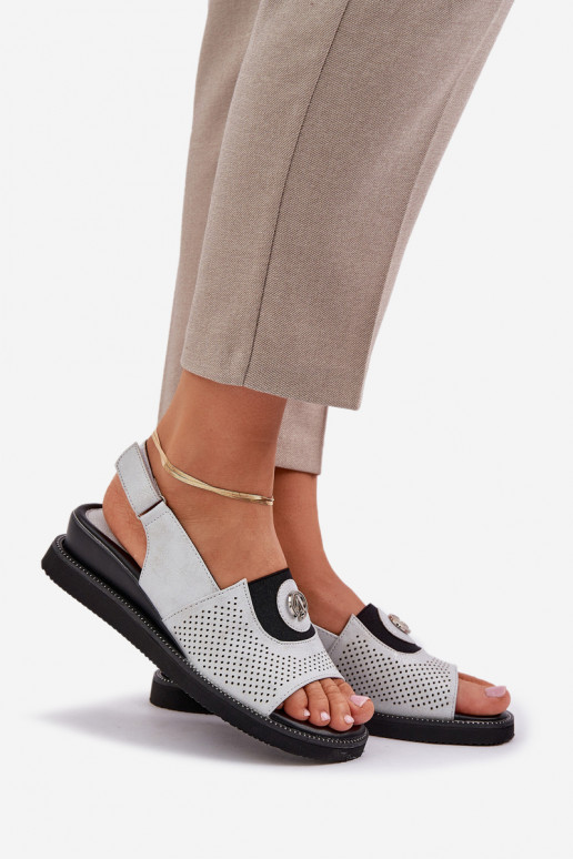 Sandales pour femmes avec une plateforme couleur argent Isnnoria