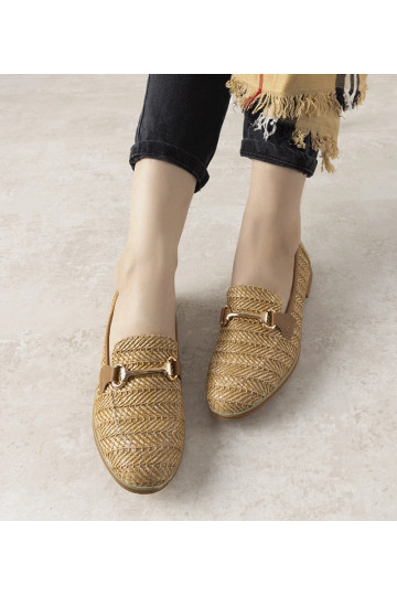 Mocassins tressés camel...