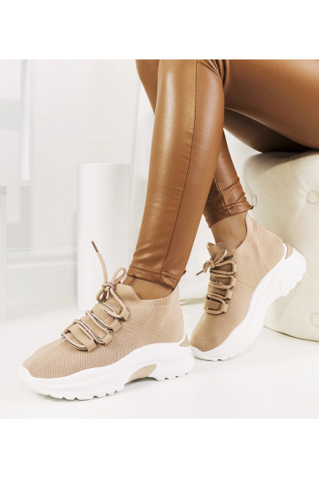 Baskets femme Barraza beiges 2