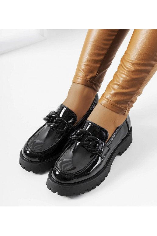 Chaussures en cuir verni noir à...