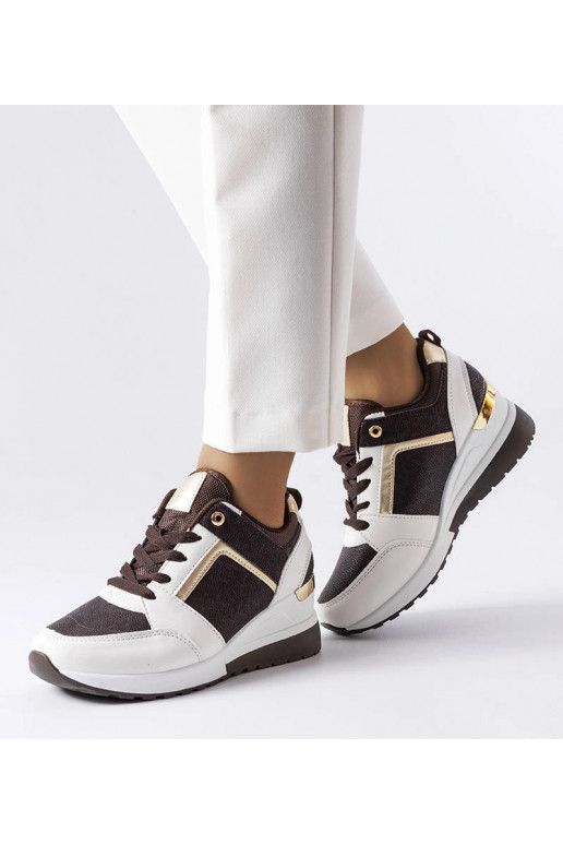 Baskets compensées Desche marron et...