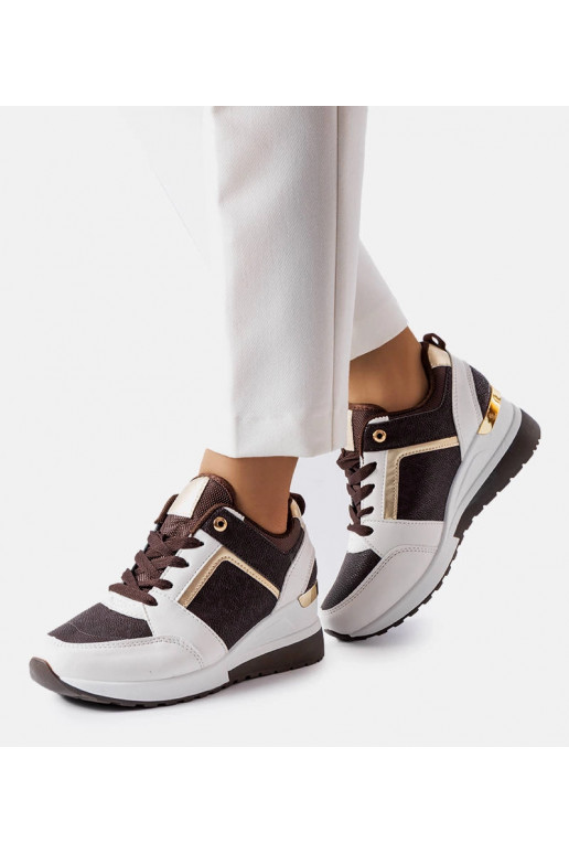 Baskets compensées Desche marron et...