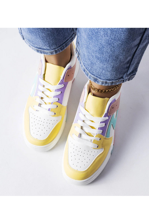 Chaussures roses et jaunes à semelle...