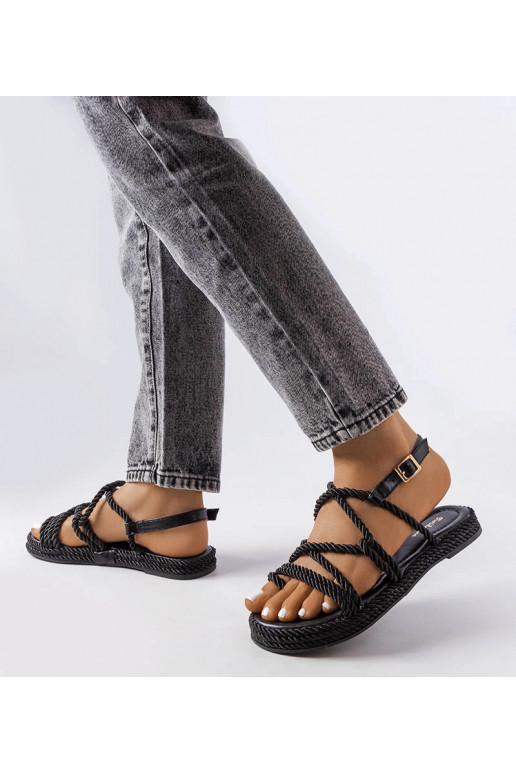Sandales tissées noires Burwell