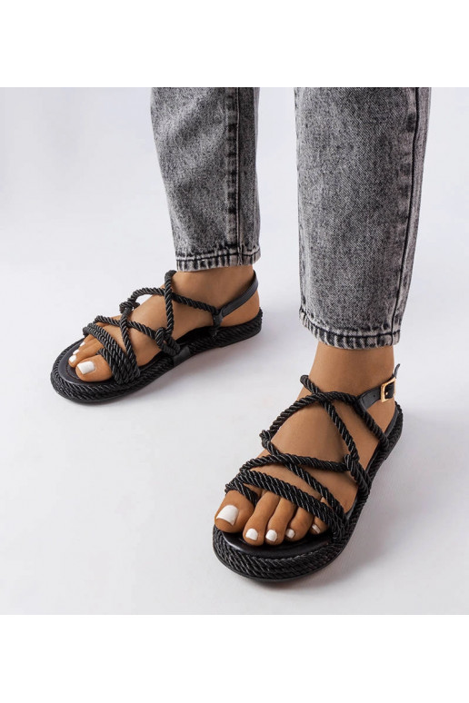 Sandales tissées noires Burwell