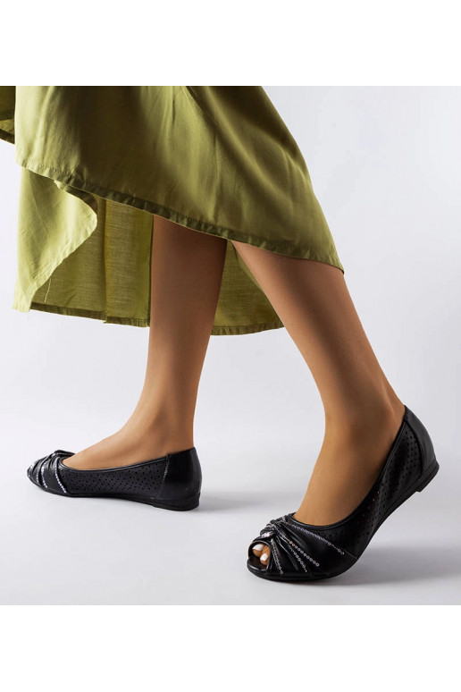 Ballerines noires ajourées à...