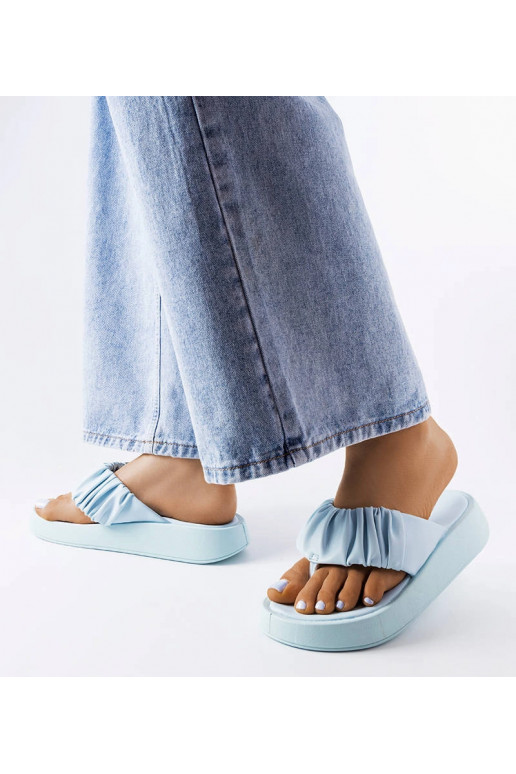 Tongs froncées bleues Filena