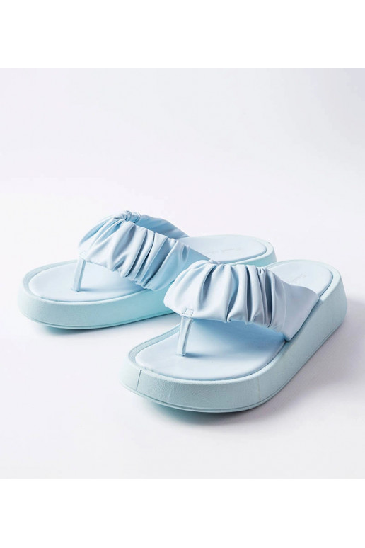 Tongs froncées bleues Filena