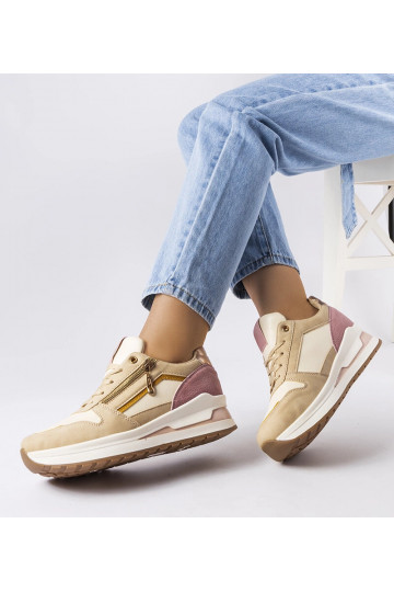 Baskets de sport beiges et...