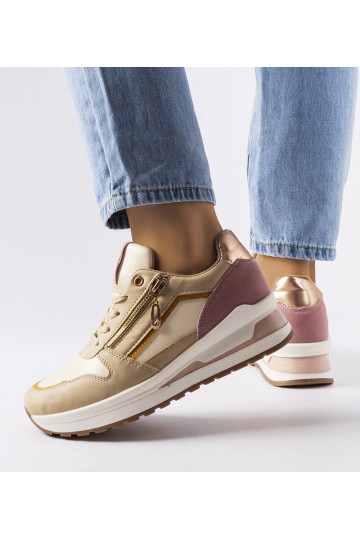 Baskets de sport beiges et... 2