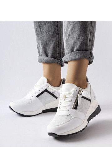 Baskets compensées blanches...