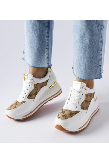 Baskets compensées blanches...