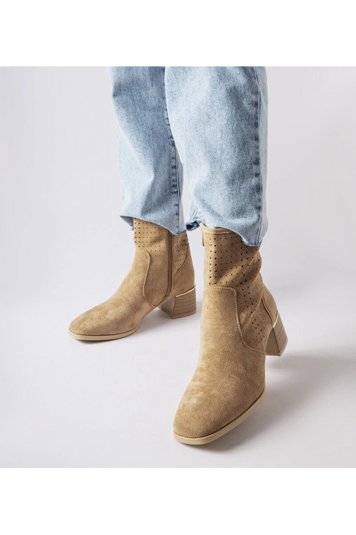 Bottines beiges à tige perforée Cavallo