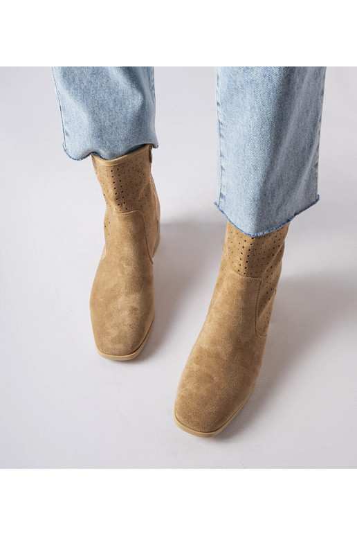 Bottines beiges à tige perforée Cavallo