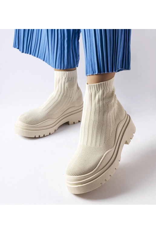 Baskets montantes beiges Marks