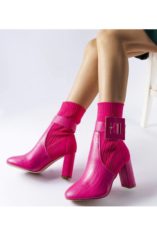 Bottines chaussettes roses à imprimé...