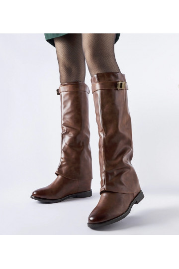 Bottes chaudes marron à...