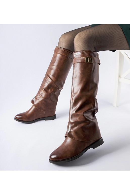 Bottes chaudes marron à semelle...