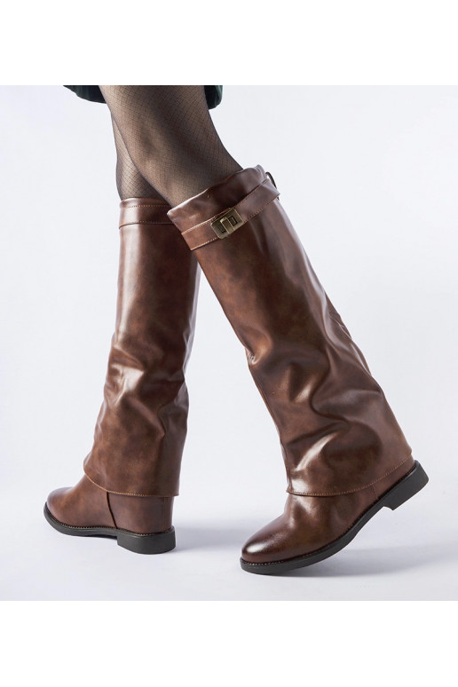 Bottes chaudes marron à semelle...