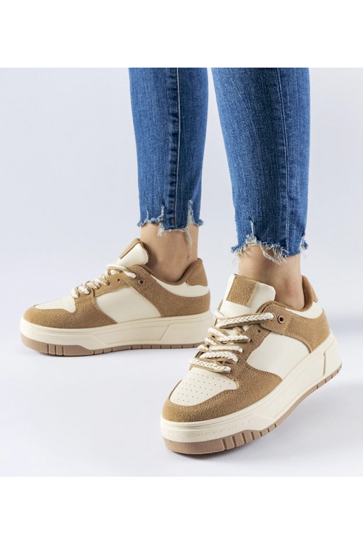 Baskets à plateforme beige Crim