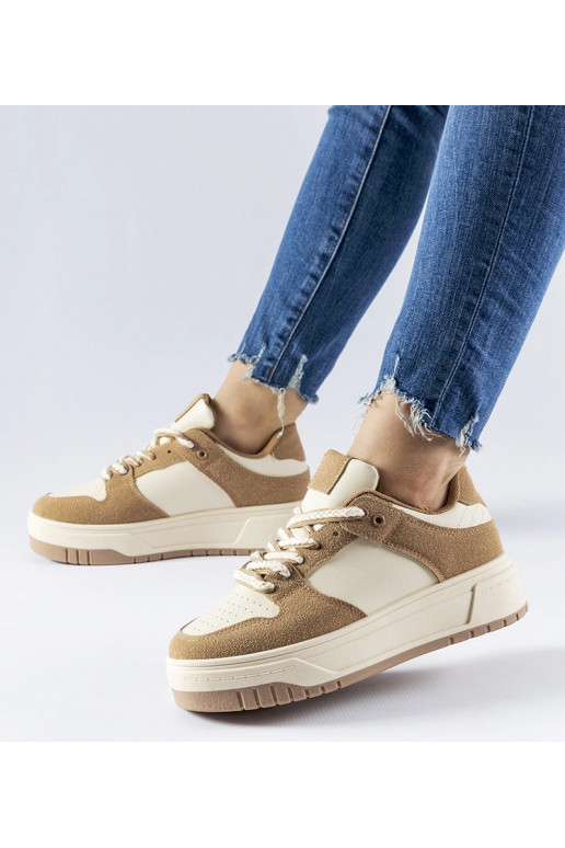 Baskets à plateforme beige Crim