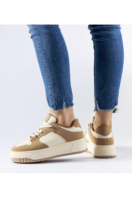 Baskets à plateforme beige Crim