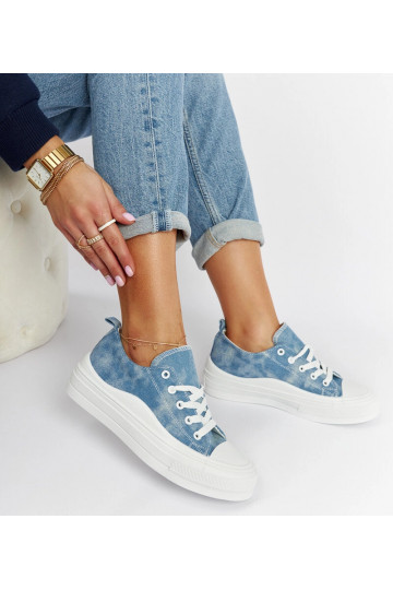 Baskets à plateforme Blais bleues