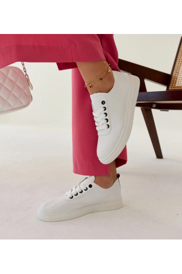 Baskets blanches en cuir...