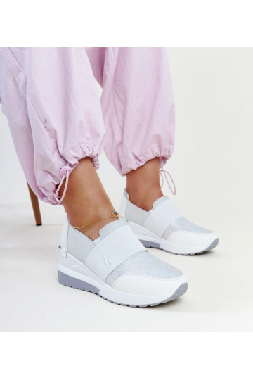 Baskets compensées blanches...