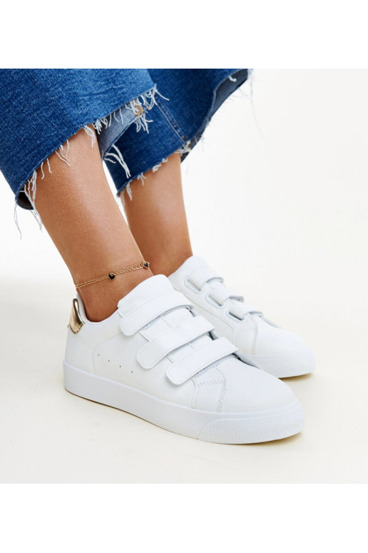 Baskets velcro Samala blanches et dorées
