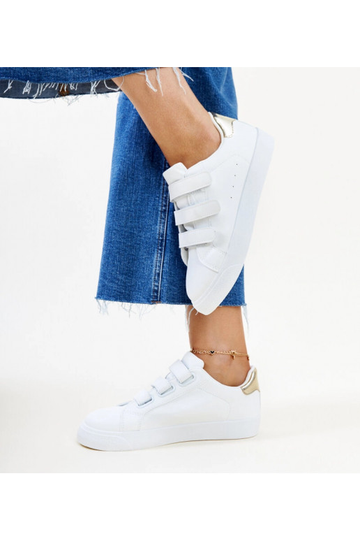 Baskets velcro Samala blanches et dorées