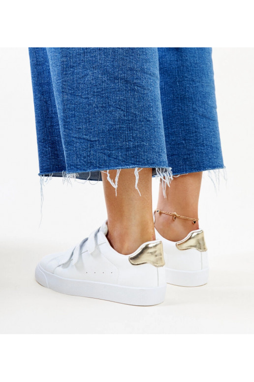 Baskets velcro Samala blanches et dorées